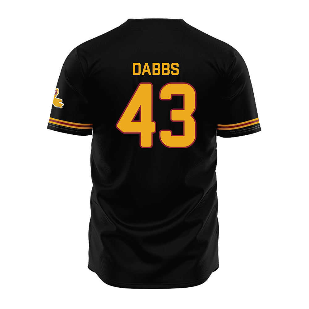 ULM - NCAA Baseball : Cash Dabbs - Black Jersey-1