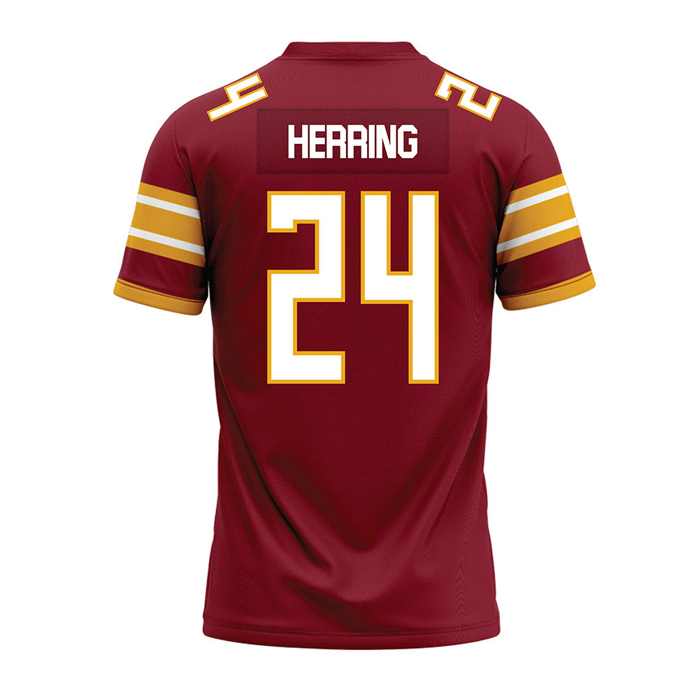 ULM - NCAA Football : Hagen Herring - Maroon Premium Football Jersey-1