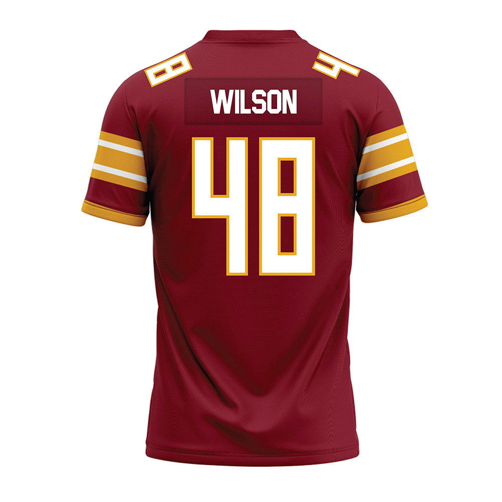 ULM - NCAA Football : Nolan Wilson - Maroon Premium Football Jersey-1