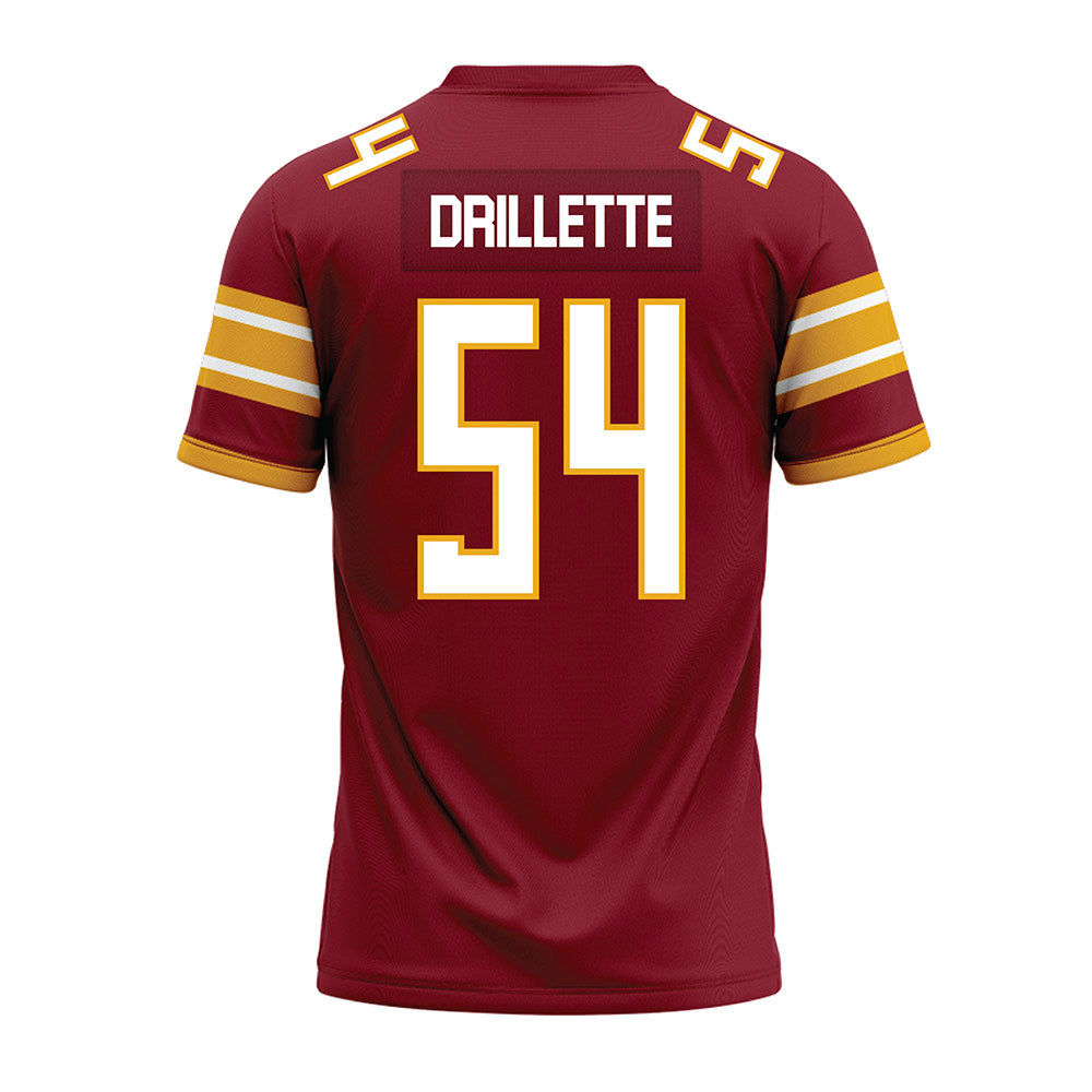 ULM - NCAA Football : Brett Drillette - Maroon Premium Football Jersey-1