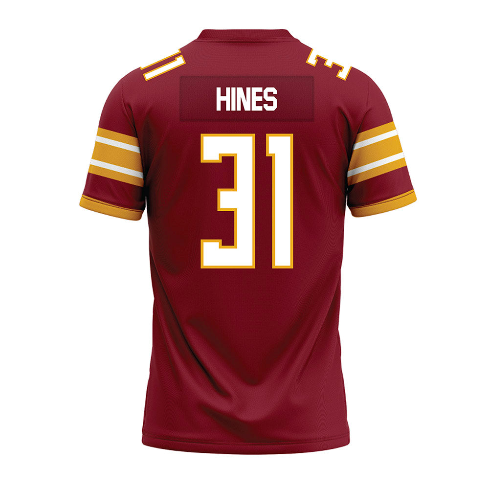ULM - NCAA Football : Mikel Hines - Maroon Premium Football Jersey-1