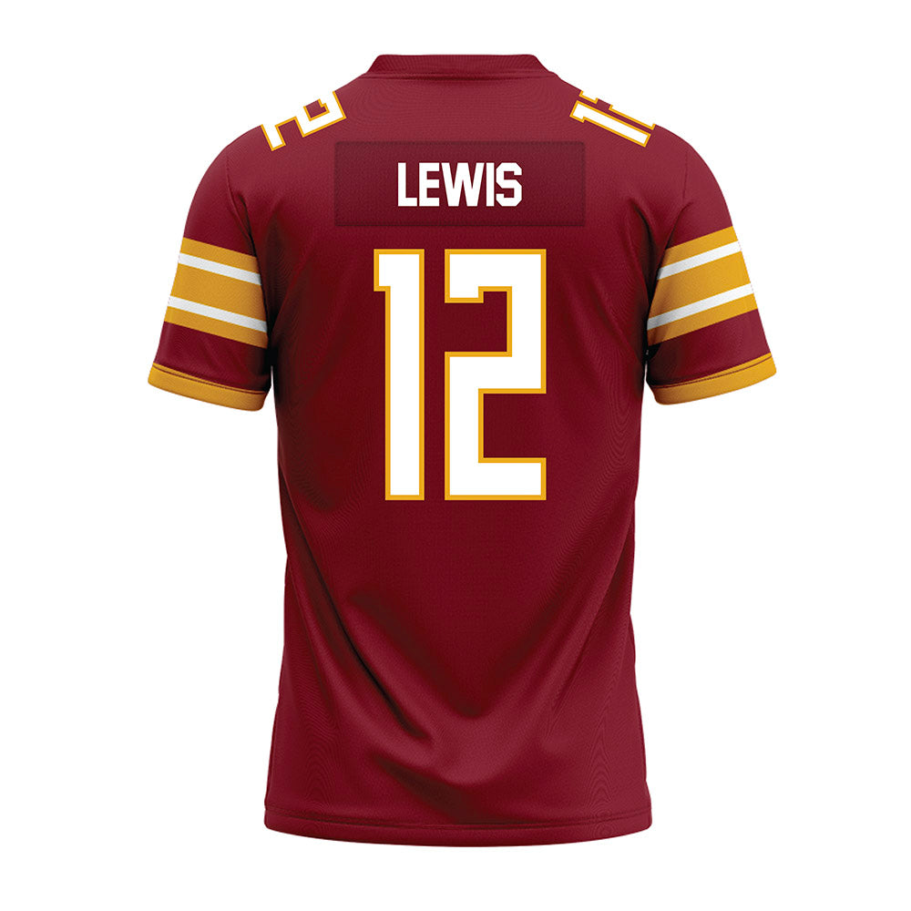 ULM - NCAA Football : Jayden Lewis - Maroon Premium Football Jersey-1