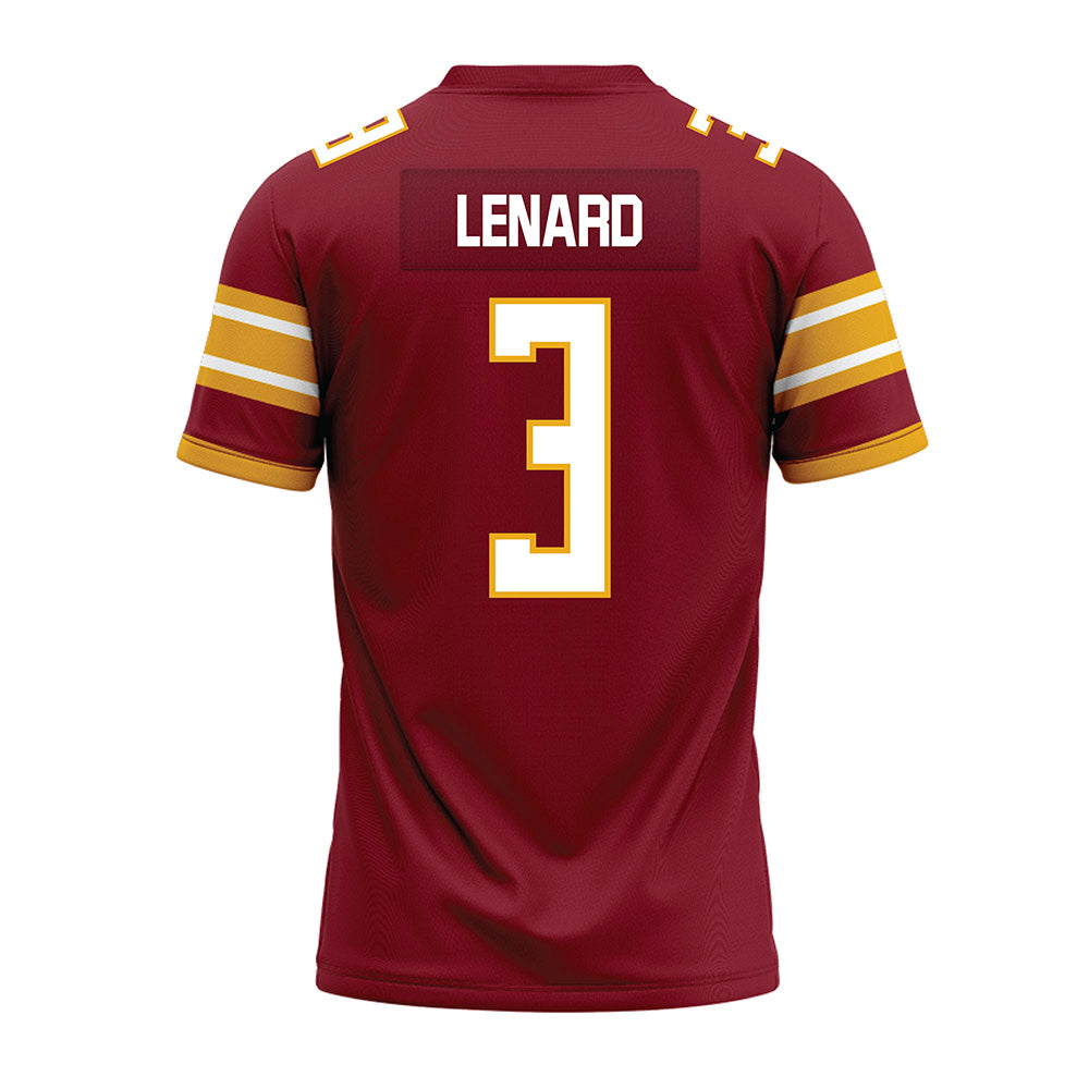 ULM - NCAA Football : Makin Lenard - Maroon Premium Football Jersey-1