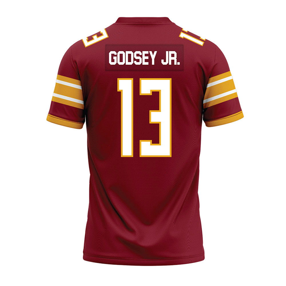 ULM - NCAA Football : David Godsey Jr. - Maroon Premium Football Jersey-1
