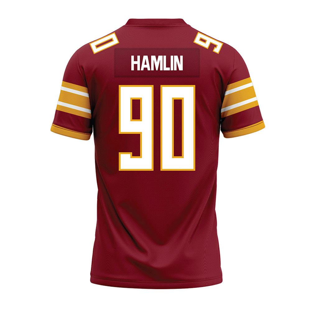 ULM - NCAA Football : Jaden Hamlin - Maroon Premium Football Jersey-1