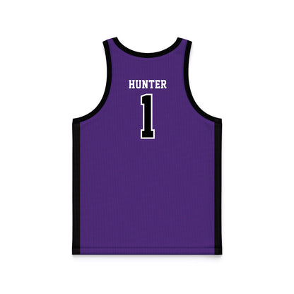 Central Arkansas - NCAA Men's Basketball : Camren Hunter - Purple Basketball Jersey-1