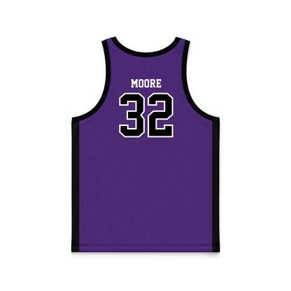 Central Arkansas - NCAA Men's Basketball : Luke Moore - Purple Basketball Jersey-1