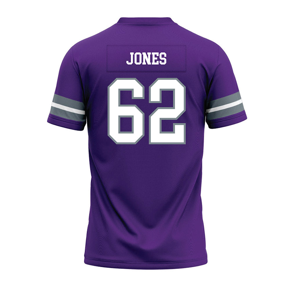 Central Arkansas - NCAA Football : Caleb Jones - Purple Premium Football Jersey-1
