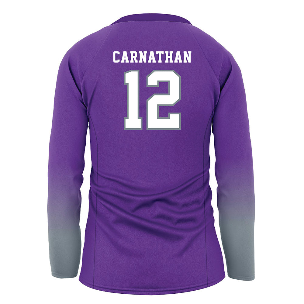 Central Arkansas - NCAA Women's Volleyball : Sarah Carnathan - Purple Volleyball Jersey-1