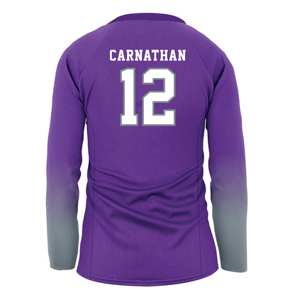 Central Arkansas - NCAA Women's Volleyball : Sarah Carnathan - Purple Volleyball Jersey-1