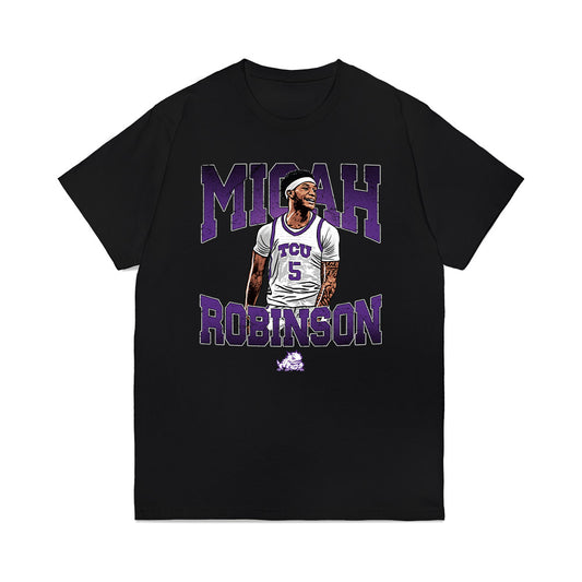 TCU - NCAA Men's Basketball : Micah Robinson - Caricature Premium T-Shirt-0
