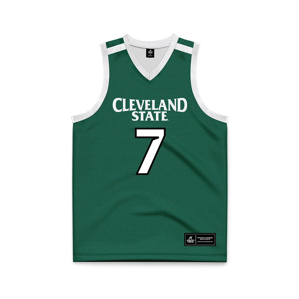 Cleveland State - NCAA Men's Basketball : Dayan Nessah - Green Basketball Jersey-0