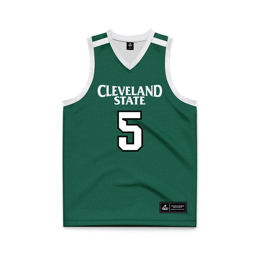 Cleveland State - NCAA Men's Basketball : Alex Bruskotter - Green Basketball Jersey-0