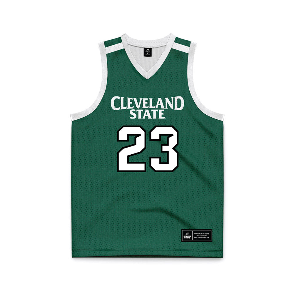 Cleveland State - NCAA Men's Basketball : Manny Hill - Green Basketball Jersey-0