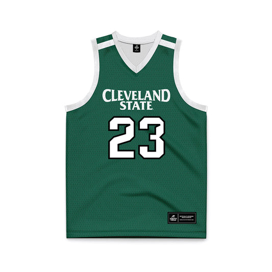Cleveland State - NCAA Men's Basketball : Manny Hill - Green Basketball Jersey-0