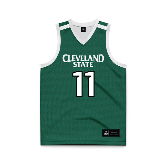 Cleveland State - NCAA Men's Basketball : Waqo Tessema - Green Basketball Jersey-0