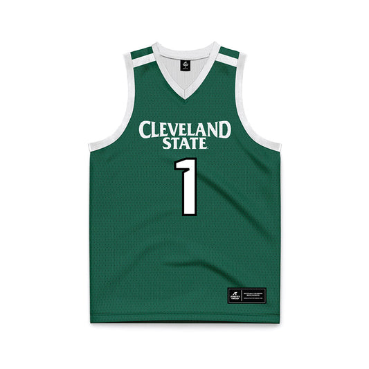 Cleveland State - NCAA Men's Basketball : Ice Emery - Green Basketball Jersey-0