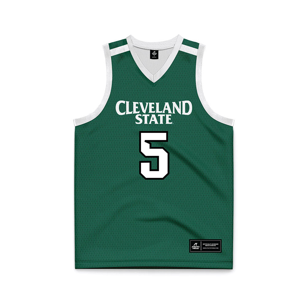 Cleveland State - NCAA Men's Basketball : David Giddens - Green Basketball Jersey-0