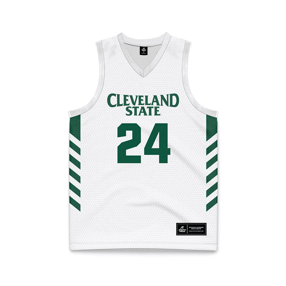 Cleveland State - NCAA Men's Basketball : Kamari Jones - White Basketball Jersey-0