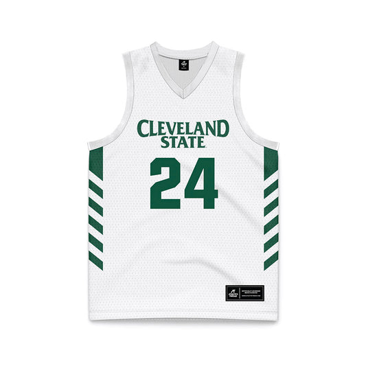 Cleveland State - NCAA Men's Basketball : Kamari Jones - White Basketball Jersey-0