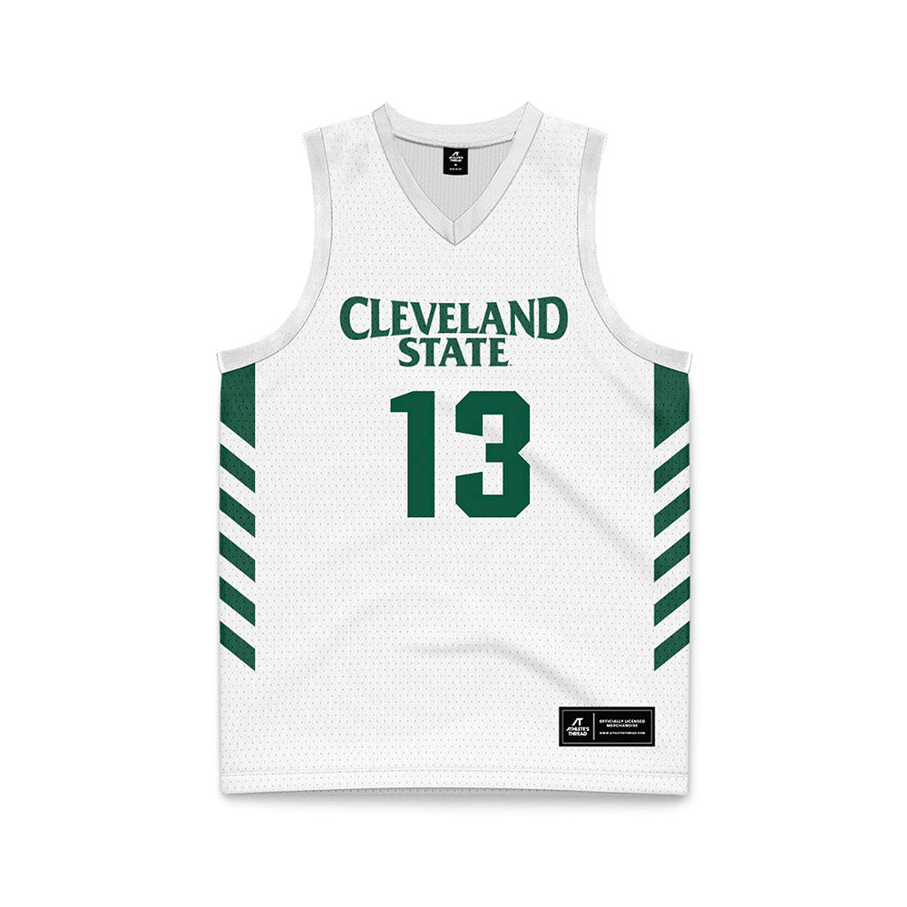 Cleveland State - NCAA Men's Basketball : Lucas Burton - White Basketball Jersey-0