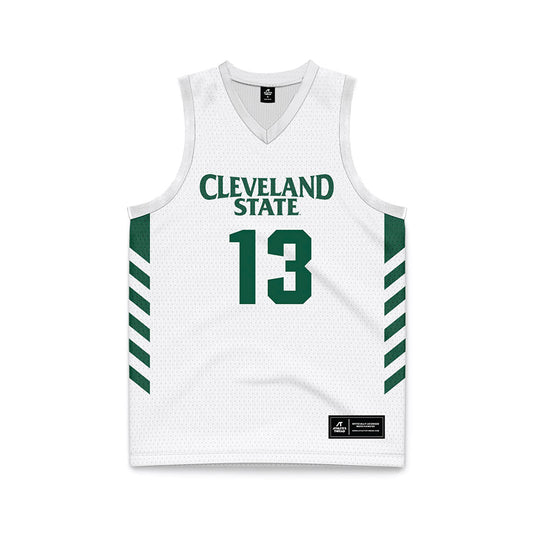 Cleveland State - NCAA Men's Basketball : Lucas Burton - White Basketball Jersey-0