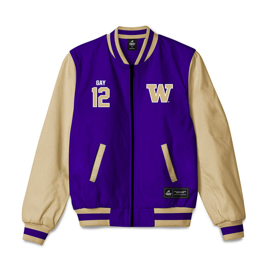 Washington - NCAA Men's Soccer : Carter Gay - Bomber Jacket-0