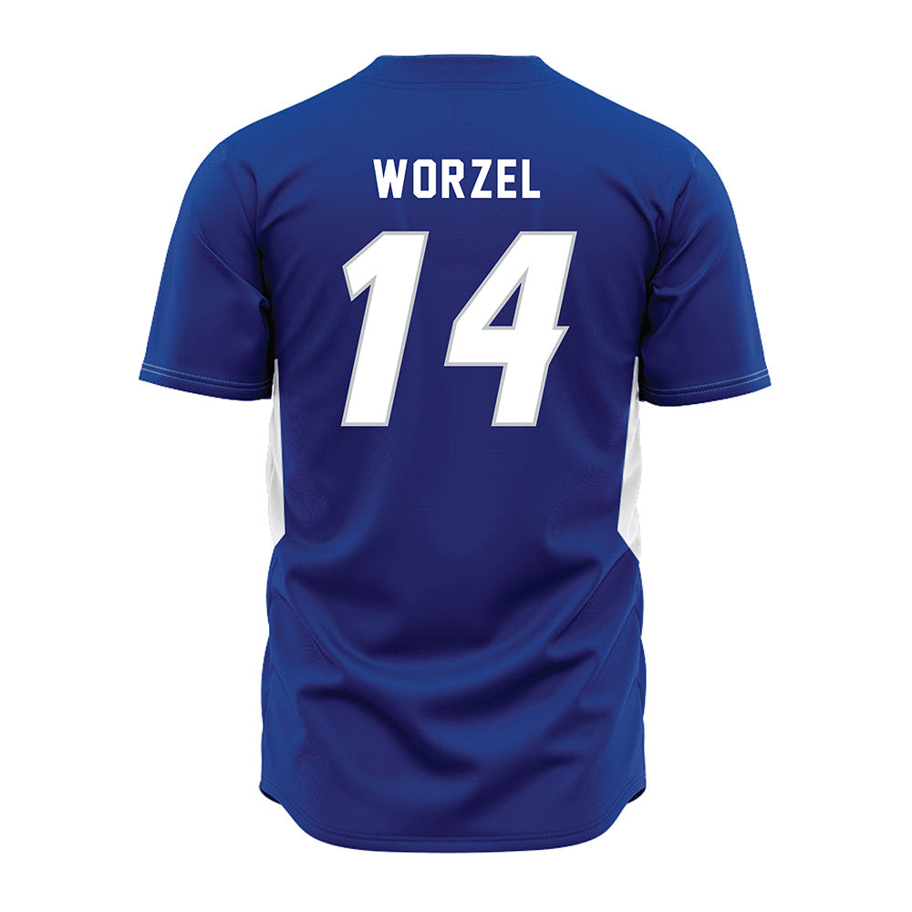 CCSU - NCAA Baseball : Zach Worzel - Blue Jersey-1