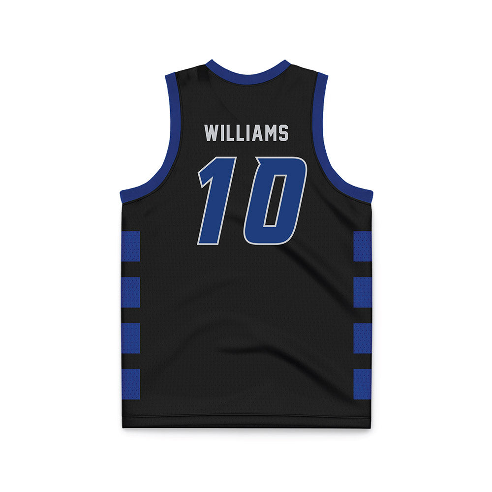 CCSU - NCAA Men's Basketball : Jakobe Williams - Black Basketball Jersey-1