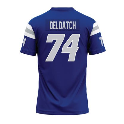 CCSU - NCAA Football : Isaiah Deloatch - Blue Premium Football Jersey-1