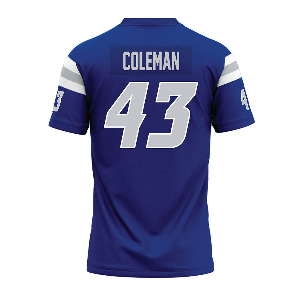 CCSU - NCAA Football : Wayne Coleman - Blue Premium Football Jersey-1