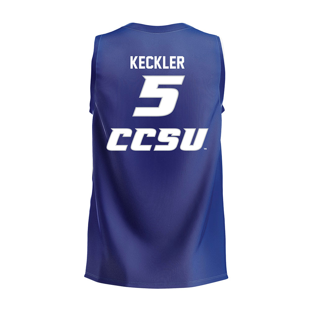 CCSU - NCAA Women's Volleyball : Olivia Keckler - Blue Volleyball Jersey-1