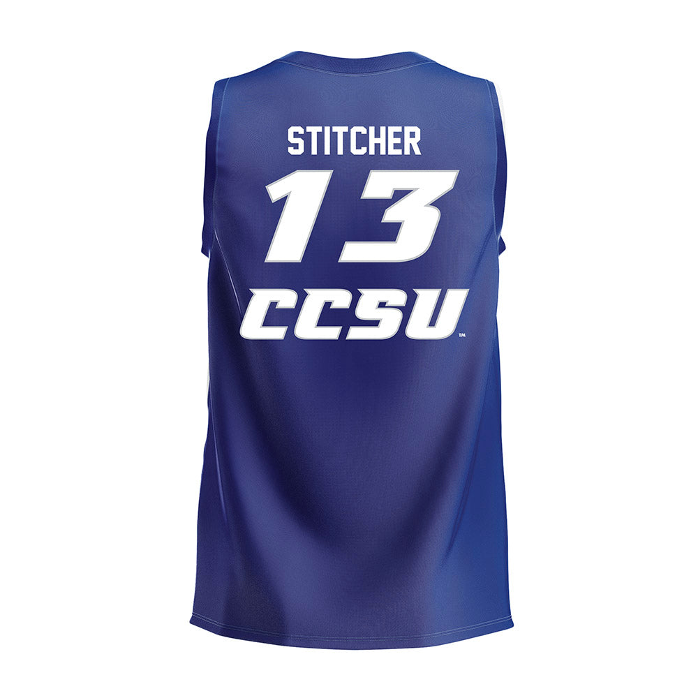 CCSU - NCAA Women's Volleyball : Aubrey Stitcher - Blue Volleyball Jersey-1