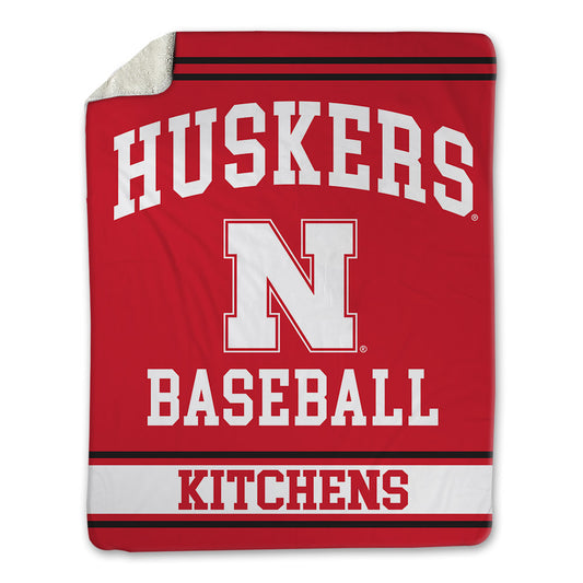 Nebraska - NCAA Baseball : Cole Kitchens - Blanket Blanket-0