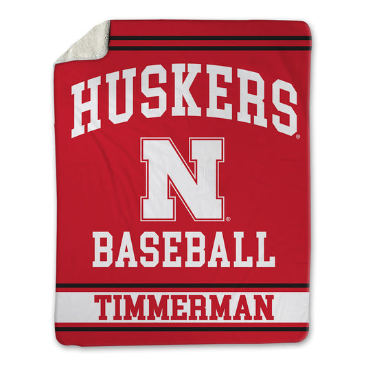Nebraska - NCAA Baseball : Tucker Timmerman - Blanket-0