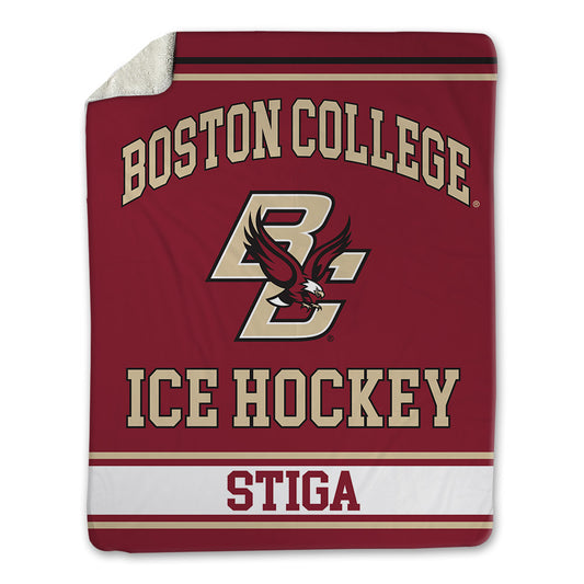 Boston College - NCAA Men's Ice Hockey : Teddy Stiga - Blanket-0