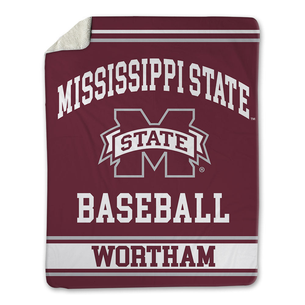 Mississippi State - NCAA Baseball : Charlie Wortham - Blanket-0