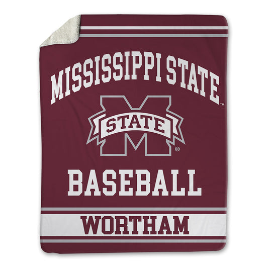 Mississippi State - NCAA Baseball : Charlie Wortham - Blanket-0
