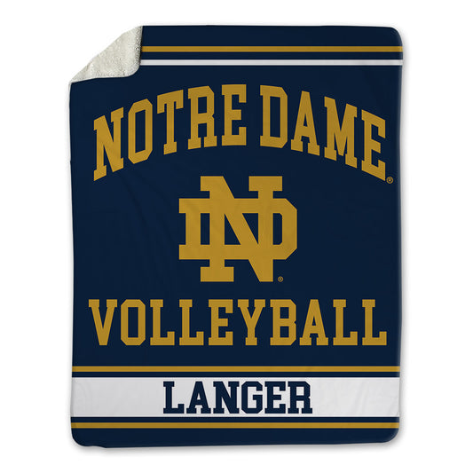 Notre Dame - NCAA Women's Volleyball : Grace Langer - Blanket-0