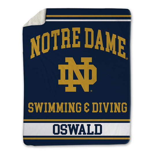 Notre Dame - NCAA Men's Swimming & Diving : Zack Oswald - Blanket-0