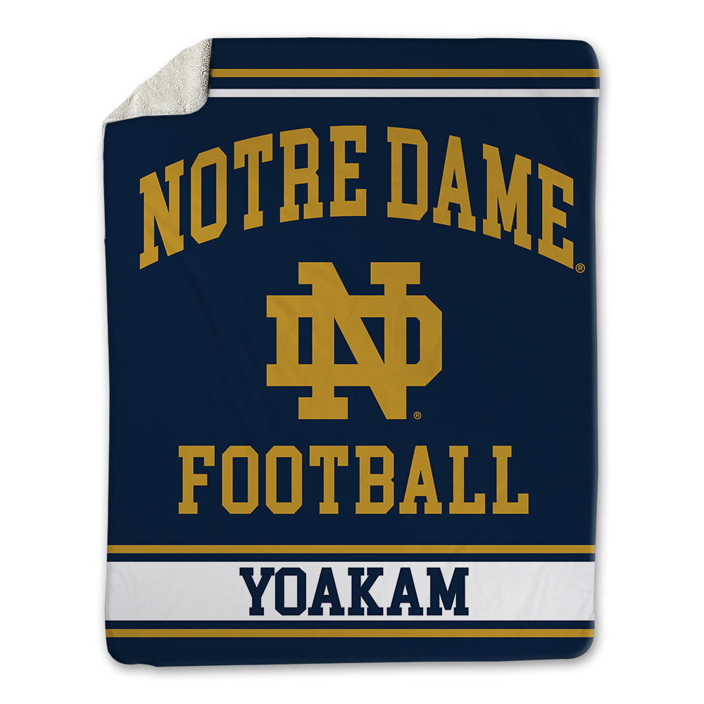 Notre Dame - NCAA Football : Zachary Yoakam - Blanket-0