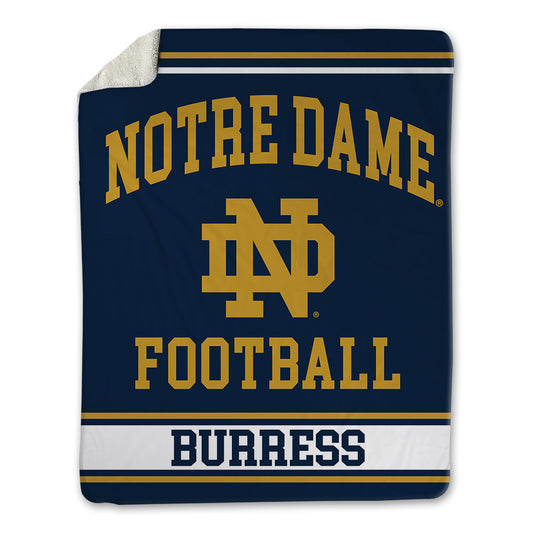 Notre Dame - NCAA Football : Elijah Burress - Blanket-0
