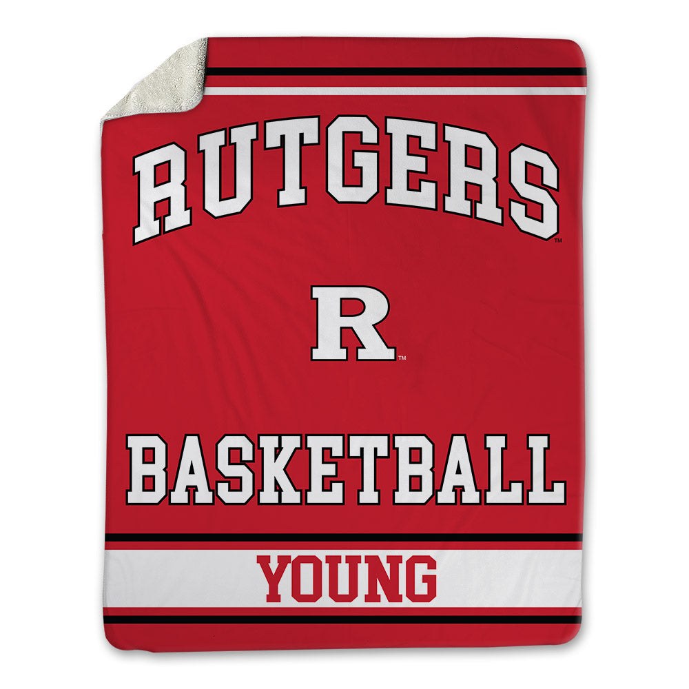 Rutgers - NCAA Women's Basketball : Deja Young - Blanket-0