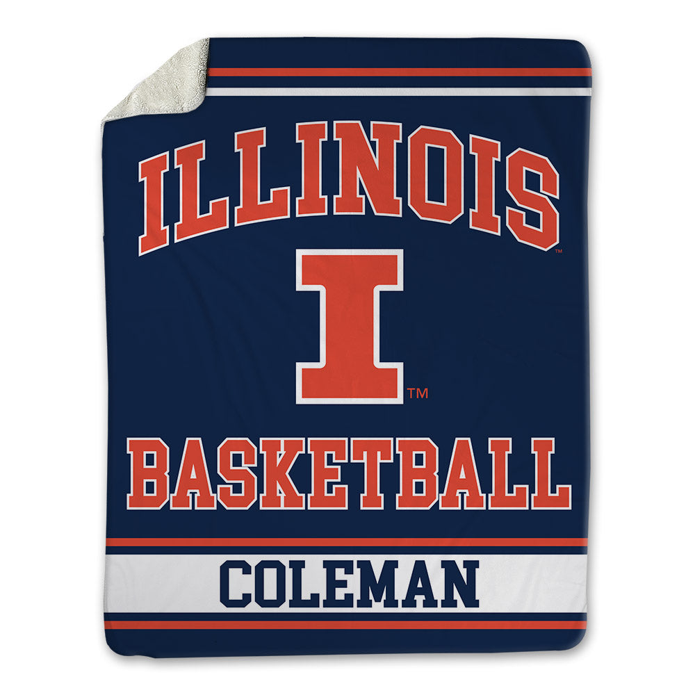 Illinois - NCAA Men's Basketball : Quentin Coleman - Blanket-0