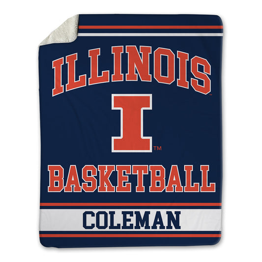 Illinois - NCAA Men's Basketball : Quentin Coleman - Blanket-0