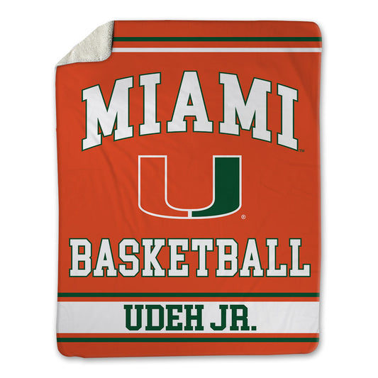 Miami - NCAA Men's Basketball : Ernest Udeh Jr. - Blanket-0