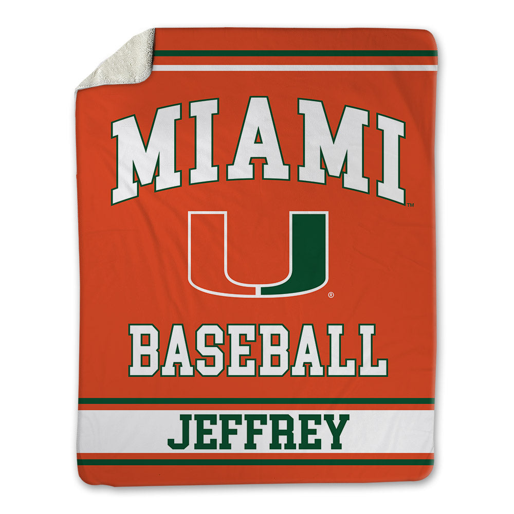 Miami - NCAA Baseball : Donavan Jeffrey - Blanket-0