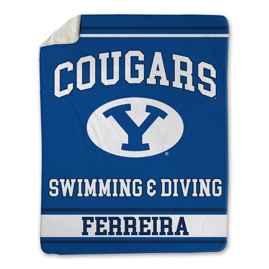 BYU - NCAA Men's Swimming & Diving : Lucca Ferreira - Blanket-0