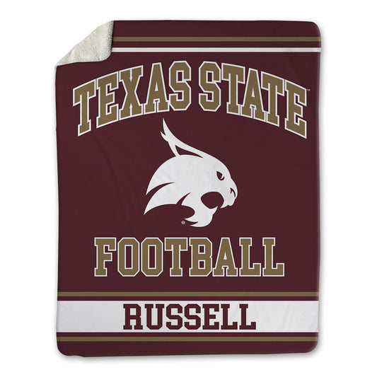 Texas State - NCAA Football : Donterry Russell - Blanket-0