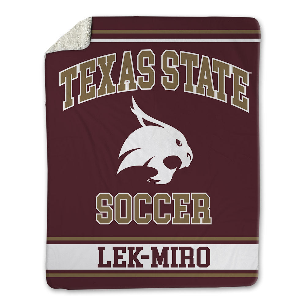 Texas State - NCAA Women's Soccer : Marivic Lek-Miro - Blanket-0